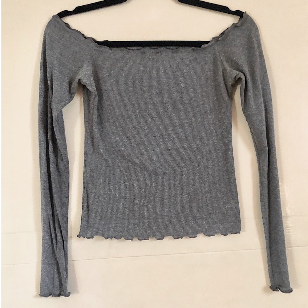 Grey Frill Top